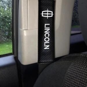 2 New Lincoln carbon Fiber Universal seat belt pads Choose Color
